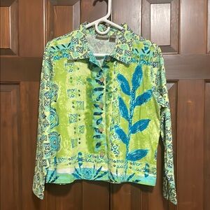 Vibrant Green and Blue Top